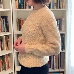 vintage wool Irish fisherman cable knit sweater